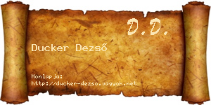 Ducker Dezső névjegykártya
